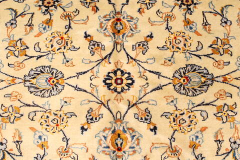 Kashan Blue Hand Knotted 103 X 131  Area Rug 100-28133 Image 7