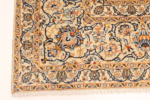 Kashan Blue Hand Knotted 103 X 131  Area Rug 100-28133 Image 8