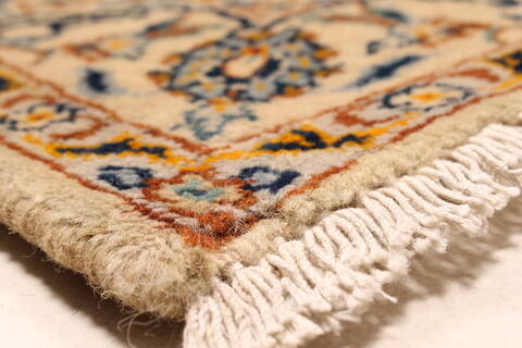 Kashan Blue Hand Knotted 103 X 131  Area Rug 100-28133 Image 9