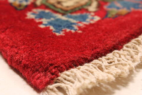 Kerman Red Hand Knotted 113 X 161  Area Rug 100-28134 Image 10
