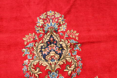 Kerman Red Hand Knotted 113 X 161  Area Rug 100-28134 Image 11