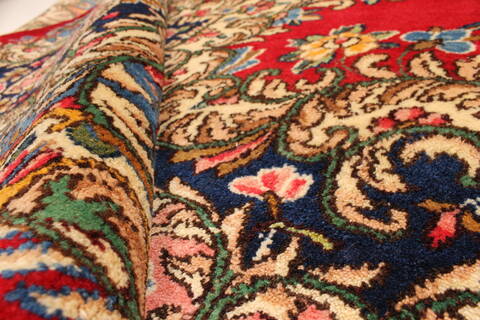 Kerman Red Hand Knotted 113 X 161  Area Rug 100-28134 Image 3