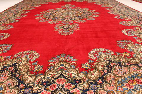 Kerman Red Hand Knotted 113 X 161  Area Rug 100-28134 Image 6