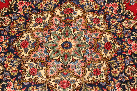 Kerman Red Hand Knotted 113 X 161  Area Rug 100-28134 Image 8