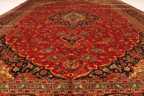 Kashan Red Hand Knotted 99 X 134  Area Rug 100-28138 Image 7