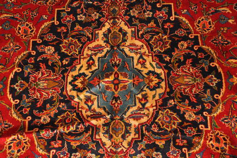 Kashan Red Hand Knotted 99 X 134  Area Rug 100-28138 Image 9