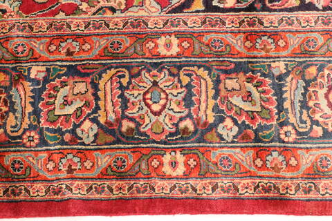Kashan Red Hand Knotted 97 X 1210  Area Rug 100-28139 Image 12