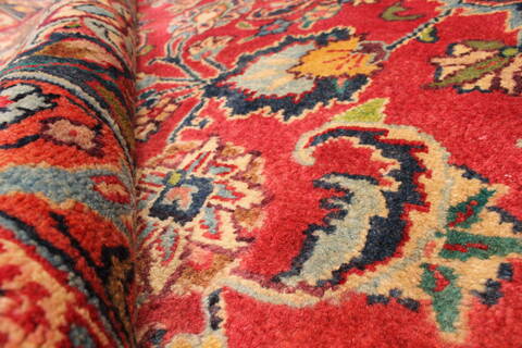 Kashan Red Hand Knotted 97 X 1210  Area Rug 100-28139 Image 8