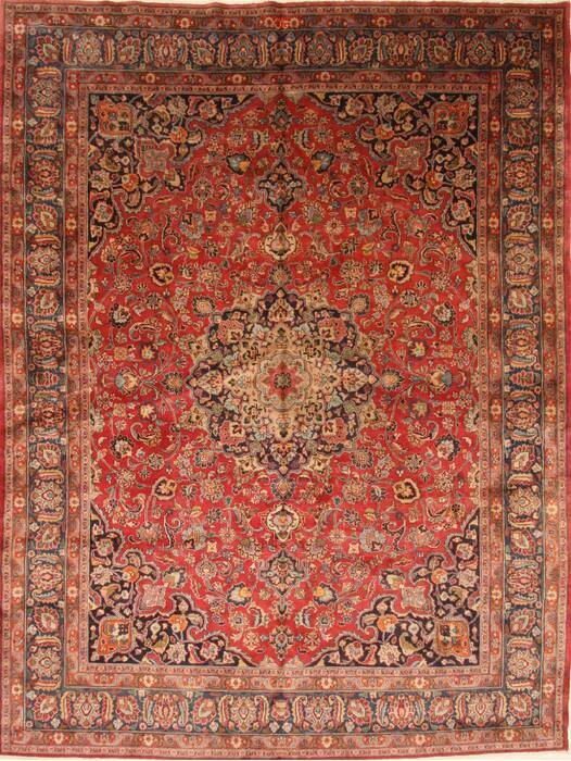 Kashan Red Hand Knotted 97 X 1210  Area Rug 100-28139 Image 0