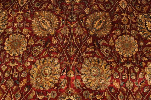 Kashan Beige Hand Knotted 118 X 153  Area Rug 250-28141 Image 10