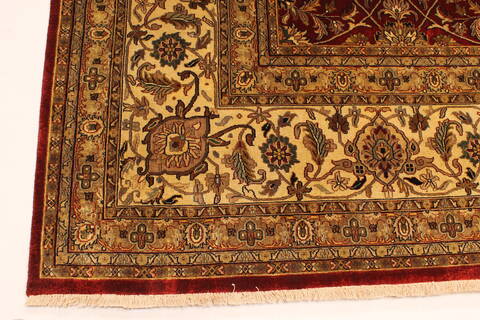 Kashan Beige Hand Knotted 118 X 153  Area Rug 250-28141 Image 11