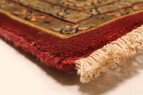 Kashan Beige Hand Knotted 118 X 153  Area Rug 250-28141 Image 12