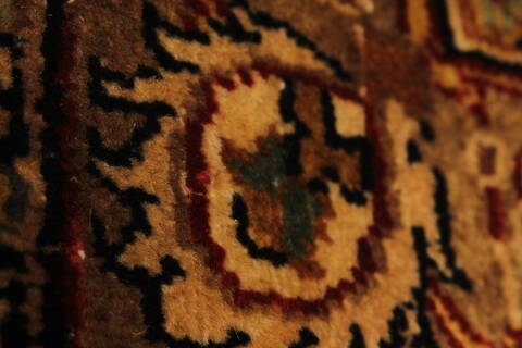 Kashan Beige Hand Knotted 118 X 153  Area Rug 250-28141 Image 2