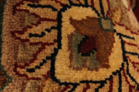 Kashan Beige Hand Knotted 118 X 153  Area Rug 250-28141 Image 3
