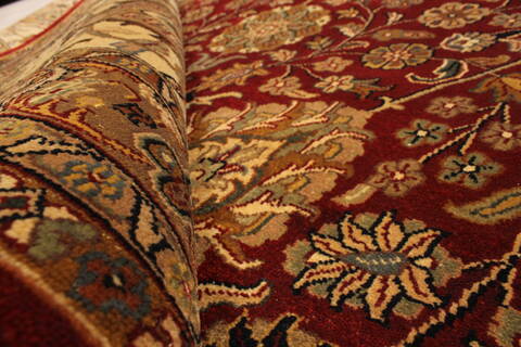 Kashan Beige Hand Knotted 118 X 153  Area Rug 250-28141 Image 5