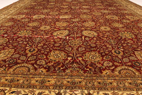 Kashan Beige Hand Knotted 118 X 153  Area Rug 250-28141 Image 8