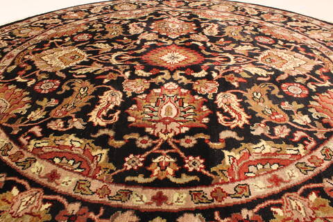 Jaipur Black Round Hand Knotted 60 X 60  Area Rug 250-28211 Image 10