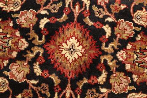Jaipur Black Round Hand Knotted 60 X 60  Area Rug 250-28211 Image 7