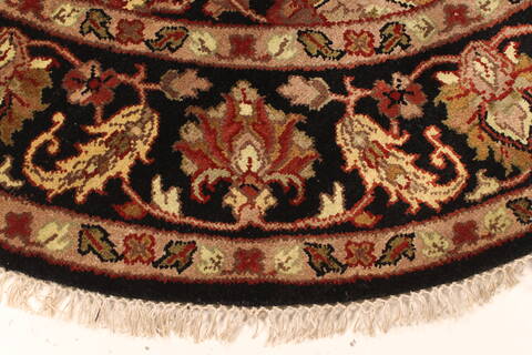 Jaipur Black Round Hand Knotted 60 X 60  Area Rug 250-28211 Image 9