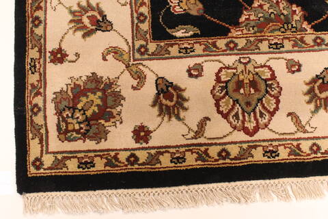 Isfahan Black Hand Knotted 511 X 91  Area Rug 250-28271 Image 1