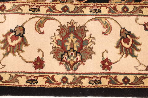 Isfahan Black Hand Knotted 511 X 91  Area Rug 250-28271 Image 3