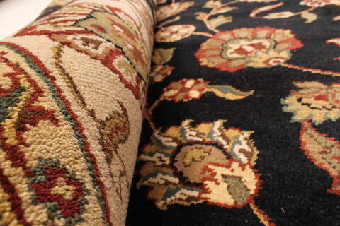 Isfahan Black Hand Knotted 511 X 91  Area Rug 250-28271 Image 7