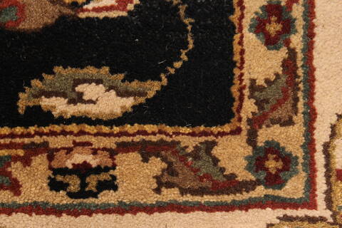 Isfahan Black Hand Knotted 511 X 91  Area Rug 250-28271 Image 9