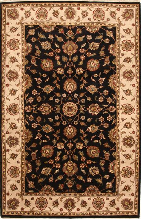 Isfahan Black Hand Knotted 511 X 91  Area Rug 250-28271 Image 0