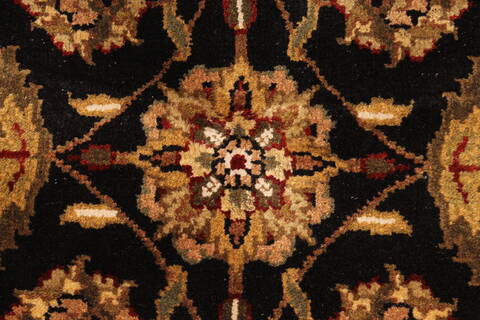 Jaipur Black Round Hand Knotted 60 X 60  Area Rug 250-28301 Image 1