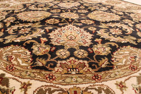 Jaipur Black Round Hand Knotted 60 X 60  Area Rug 250-28301 Image 3
