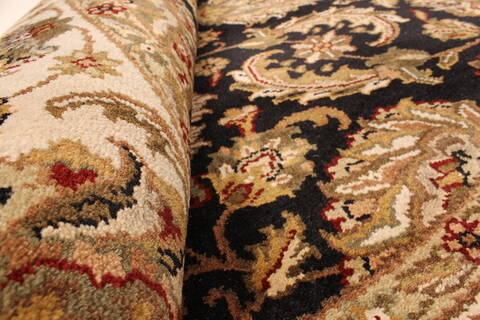 Jaipur Black Round Hand Knotted 60 X 60  Area Rug 250-28301 Image 5