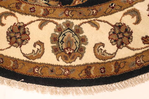 Jaipur Black Round Hand Knotted 60 X 60  Area Rug 250-28309 Image 1