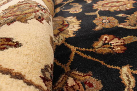 Jaipur Black Round Hand Knotted 60 X 60  Area Rug 250-28309 Image 4