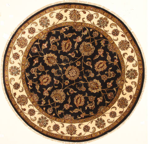Jaipur Black Round Hand Knotted 60 X 60  Area Rug 250-28309 Image 0