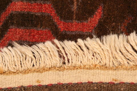 Baluch Brown Hand Knotted 210 X 41  Area Rug 100-28329 Image 4