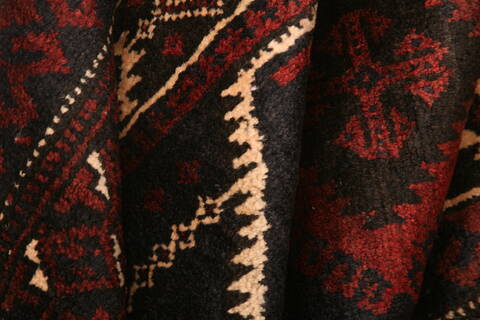 Baluch Black Hand Knotted 28 X 48  Area Rug 100-28330 Image 2
