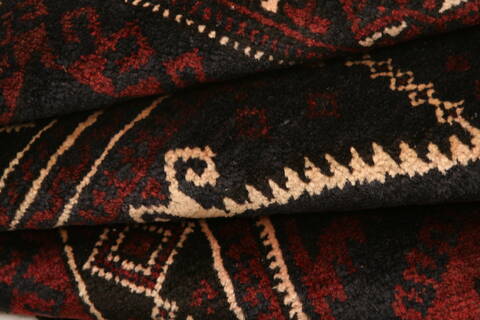 Baluch Black Hand Knotted 28 X 48  Area Rug 100-28330 Image 3