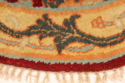 Jaipur Red Round Hand Knotted 30 X 30  Area Rug 250-28376 Image 2