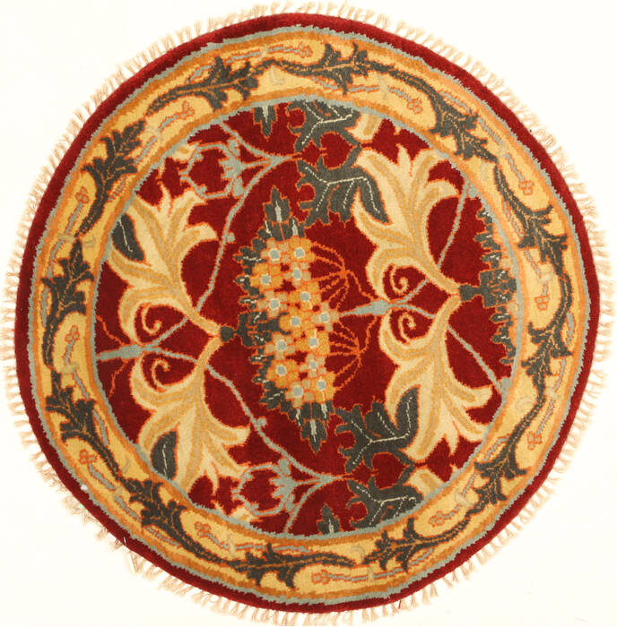 Jaipur Red Round Hand Knotted 30 X 30  Area Rug 250-28376 Image 0