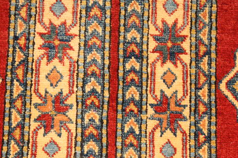 Kazak Red Runner Hand Knotted 410 X 153  Area Rug 250-28418 Image 2