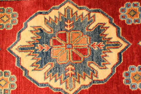 Kazak Red Runner Hand Knotted 410 X 153  Area Rug 250-28418 Image 3