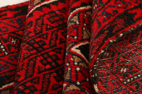 Baluch Red Hand Knotted 30 X 47  Area Rug 100-28425 Image 2