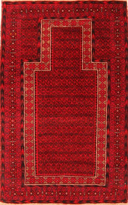 Baluch Red Hand Knotted 30 X 47  Area Rug 100-28425 Image 0