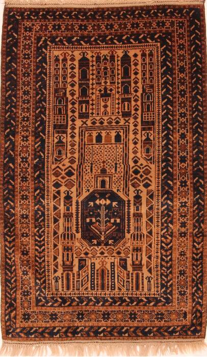 Baluch Beige Hand Knotted 30 X 47  Area Rug 100-28427 Image 0