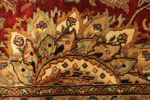 Tabriz Beige Hand Knotted 1111 X 1411  Area Rug 250-28436 Image 12