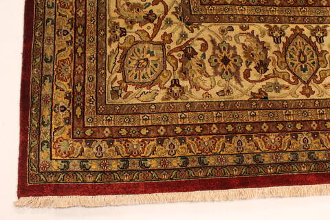 Tabriz Beige Hand Knotted 1111 X 1411  Area Rug 250-28436 Image 1