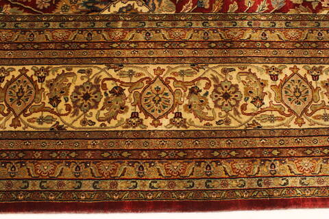 Tabriz Beige Hand Knotted 1111 X 1411  Area Rug 250-28436 Image 3