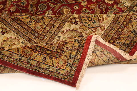 Tabriz Beige Hand Knotted 1111 X 1411  Area Rug 250-28436 Image 6