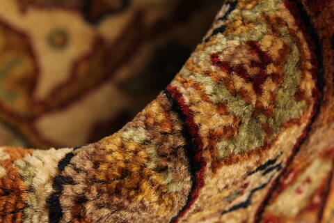 Tabriz Beige Hand Knotted 1111 X 1411  Area Rug 250-28436 Image 8