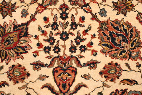 Agra Beige Hand Knotted 120 X 150  Area Rug 250-28443 Image 11